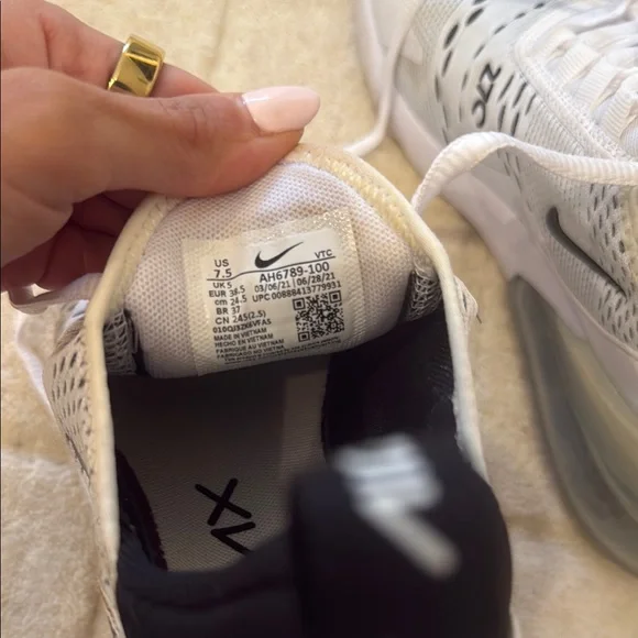 Nike Air Max 270 White and Black Sneakers - Picture 5 of 5